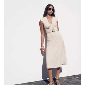 Zara Elegant Cream Lace Dress
